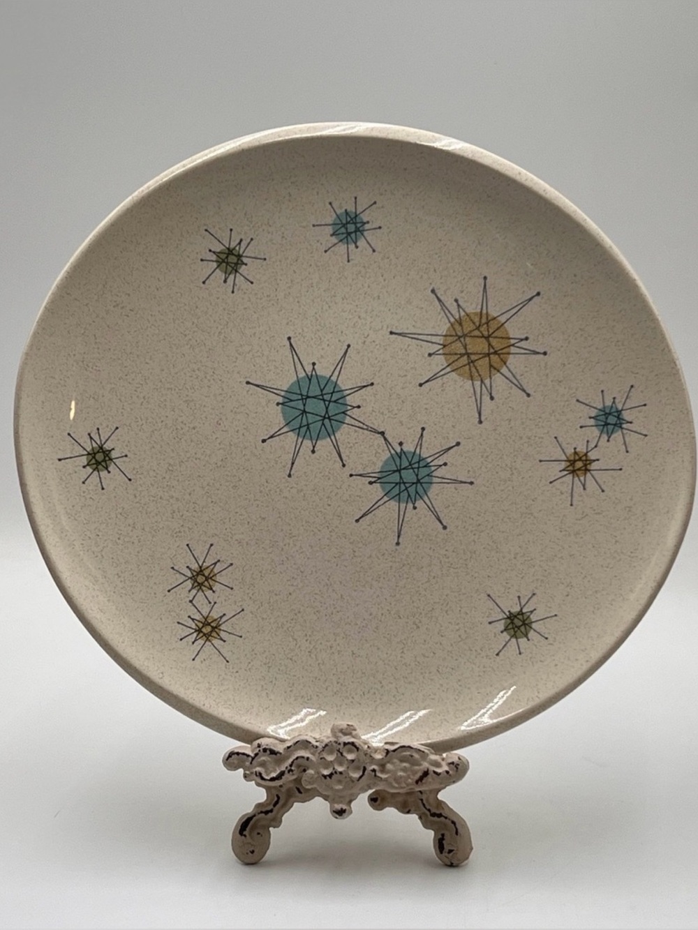 Vintage Franciscan Starburst Dinner Plate - Mid Century Modern Atomic Art